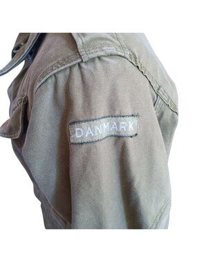 Medium Vintage Combat Jacket Danish Denmark M-58 Army Cargo Pockets Field